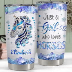 Personalized Horse Tumbler Jewelry Drawing Love Horses Best Gift
