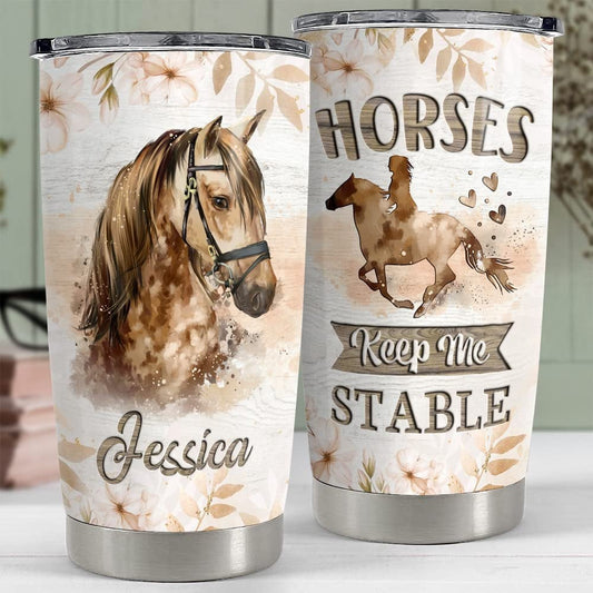 Personalized Horse Tumbler Motivation Engraved Style For Animal Lover