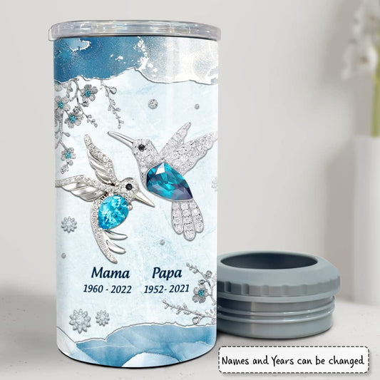 Personalized Hummingbird Can Cooler Memorial Jewelry Drawing