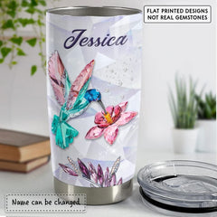 Personalized Hummingbird Tumbler Crystal Drawing Style For Girl