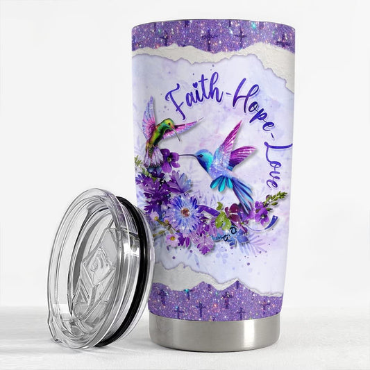 Personalized Hummingbird Tumbler Faith Hope Love Inspiration Gift