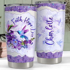 Personalized Hummingbird Tumbler Faith Hope Love Inspiration Gift