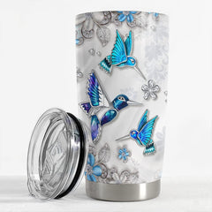 Personalized Hummingbird Tumbler Jewelry Drawing For Animal Lover