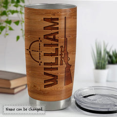 Personalized Hunting Tumbler Wood American Flag For Hunting Lover