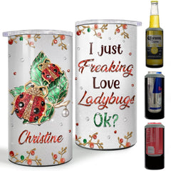 Personalized Ladybug Can Cooler Jewelry Loves Ladybugs For Women