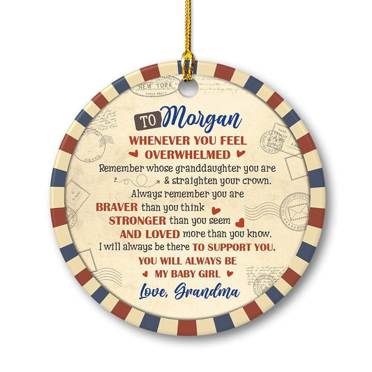 Personalized Letter From Grandma Ornament To Grandkid