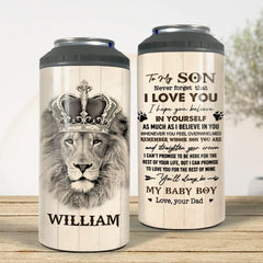 Personalized Lion Can Cooler For Son Best Gifts From Dad Papa Father