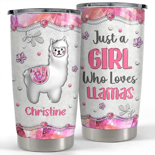 Personalized Llama Tumbler Jewelry Style Love Llamas For Animal Lover