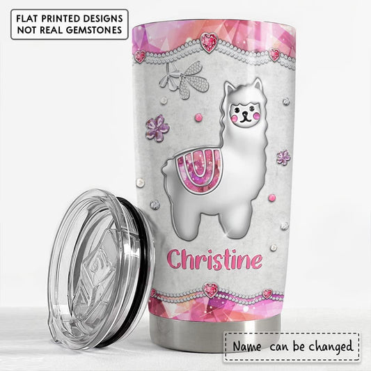 Personalized Llama Tumbler Jewelry Style Love Llamas For Animal Lover