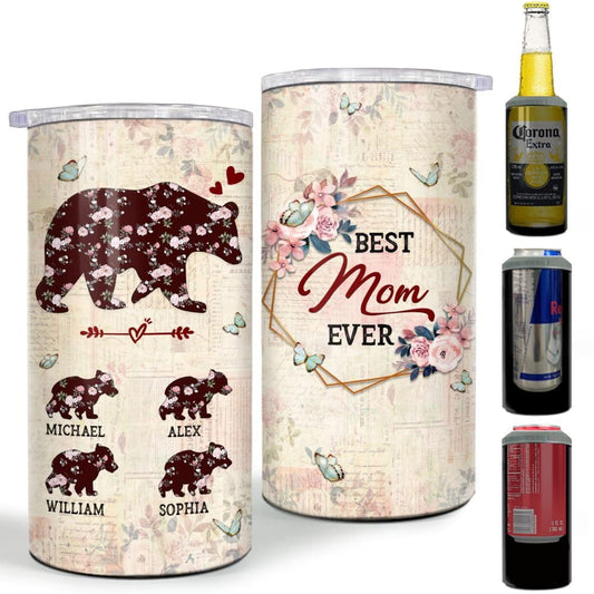 Personalized Mama Bear Can Cooler Best Mom Ever Mother's Day Gifts