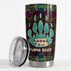 Personalized Mama Bear Mom Tumbler Native American Print Mother Gifts