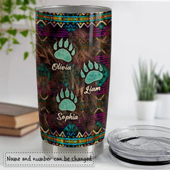 Personalized Mama Bear Mom Tumbler Native American Print Mother Gifts