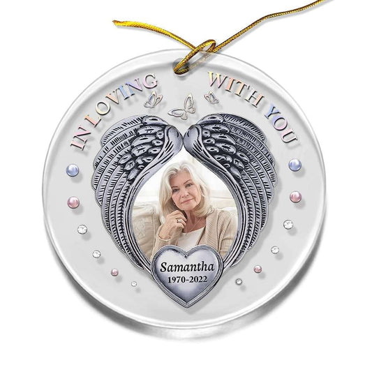 Personalized Memory Loved One Ornament Stone Drawing Style