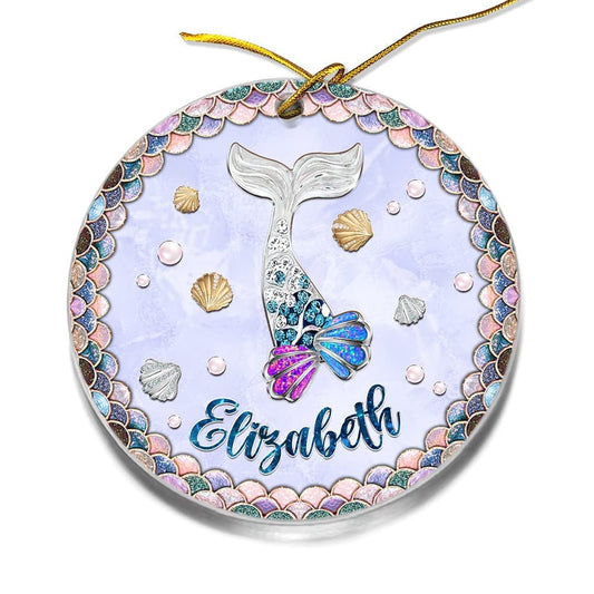 Personalized Mermaid Tail Christmas Ornament Jewelry Style
