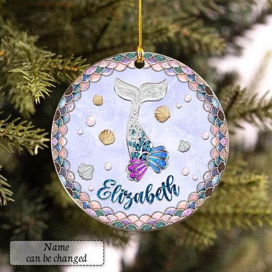 Personalized Mermaid Tail Christmas Ornament Jewelry Style