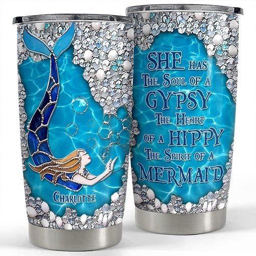 Personalized Mermaid Tumbler Jewelry Style Custom Name For Girl Women