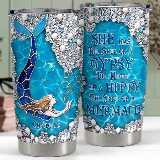 Personalized Mermaid Tumbler Jewelry Style Custom Name For Girl Women