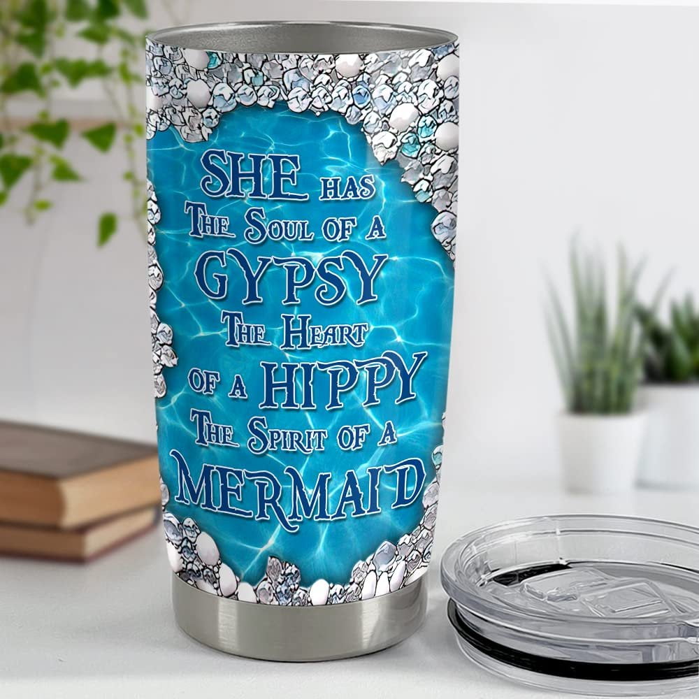 Personalized Mermaid Tumbler Jewelry Style Custom Name For Girl Women