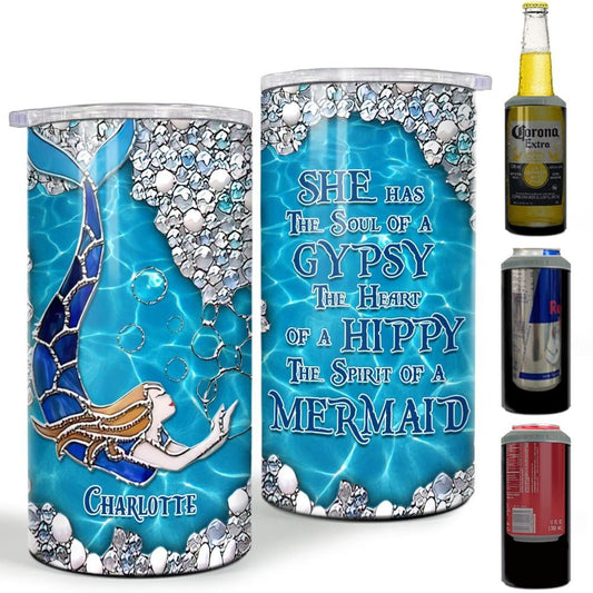 Personalized Mermaids Can Cooler Jewelry Drawing Spirit of Mermaid