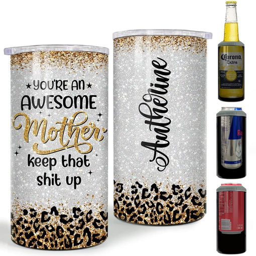 Personalized Mom Can Cooler Awesome Mother Glitter Drawing For Mama