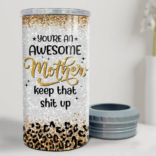 Personalized Mom Can Cooler Awesome Mother Glitter Drawing For Mama
