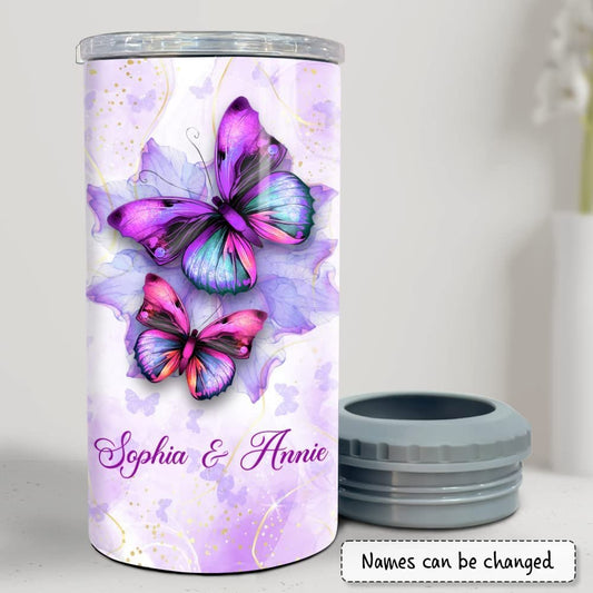 Personalized Mom Can Cooler Butterfly To My Mom Marble Drawing