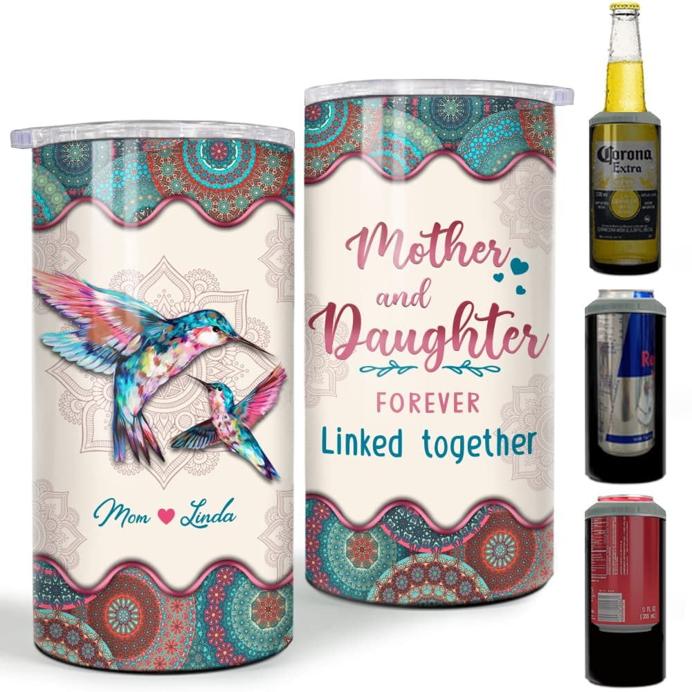 Personalized Mom Can Cooler Hummingbird Mandala Pattern For Mama