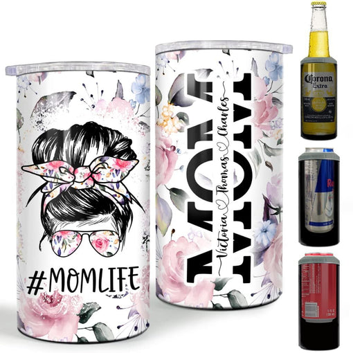 Personalized Mom Can Cooler Mom Life Floral Style Mother's Day Gifts