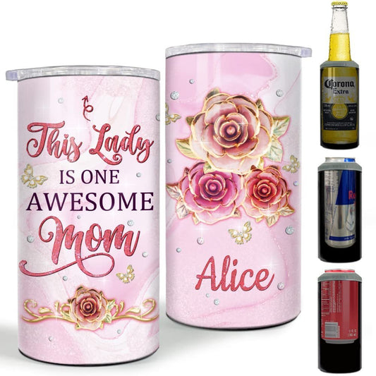 Personalized Mom Can Cooler This Lady Is One Awesome Mom Custom Gift