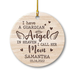 Personalized Mom Memorial Ceramic Ornament Angel In Heaven