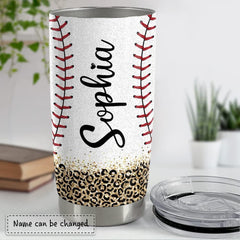 Personalized Mom Tumbler Baseball Mama Leopard Pattern Mother's Day