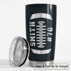 Personalized Mom Tumbler Football Mom Black For Mother's Day Gift