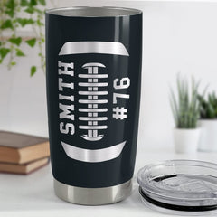 Personalized Mom Tumbler Football Mom Black For Mother's Day Gift