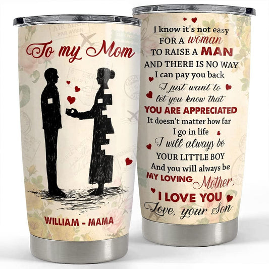 Personalized Mom Tumbler From Son Vintage Style Mother's Day Gifts