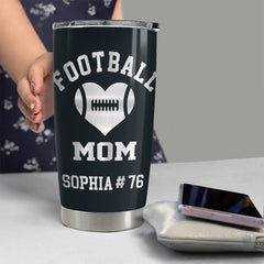 Personalized Mom Tumbler Gift For Football Mom Black Mother's Day