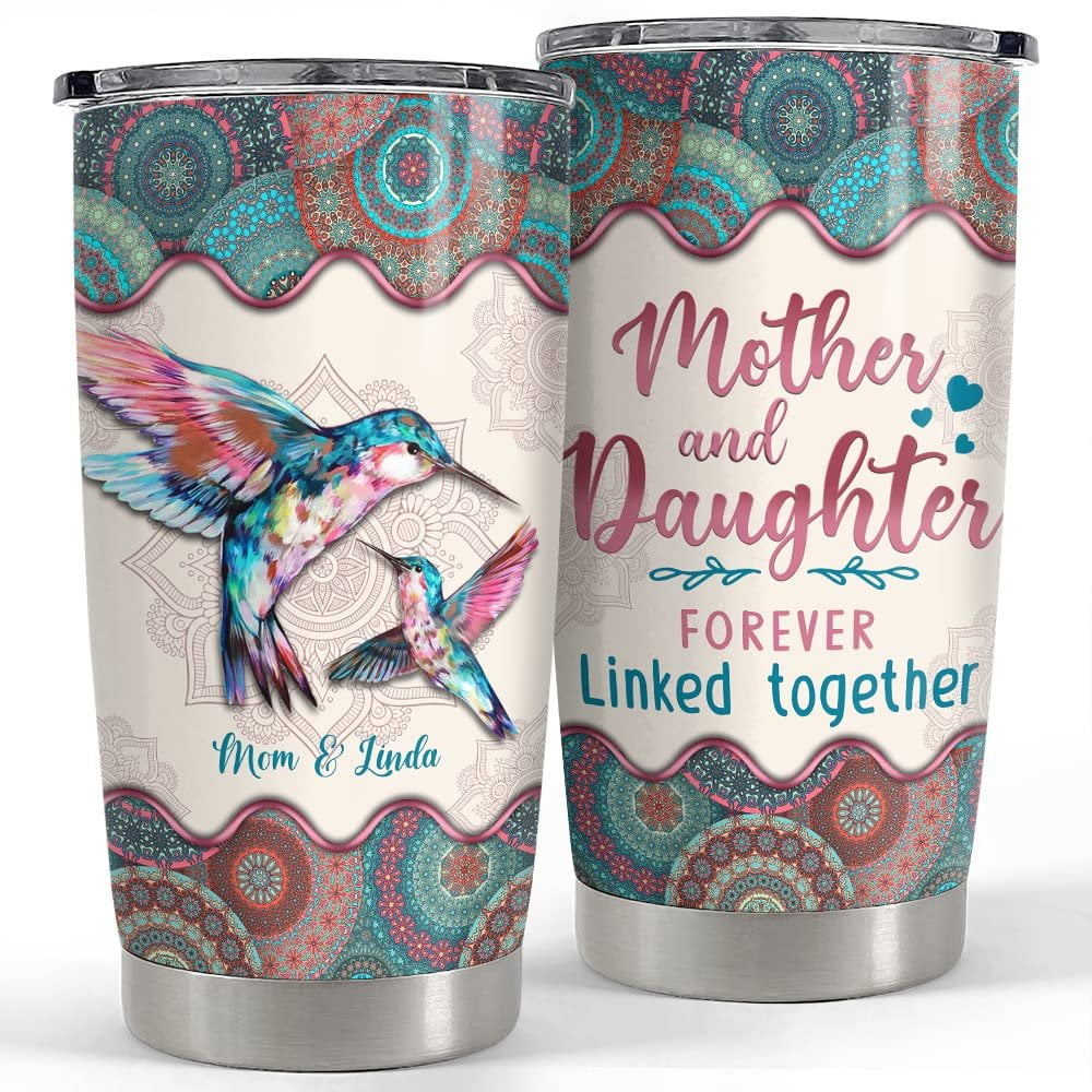 Personalized Mom Tumbler Hummingbird Mandala Mother Day Gift