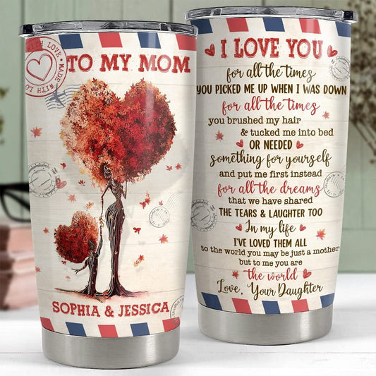 Personalized Mom Tumbler Letter From Daughter Love You Mom Best Gift