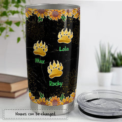 Personalized Mom Tumbler Mama Bear Gold Sunflower Mother's Day Gift