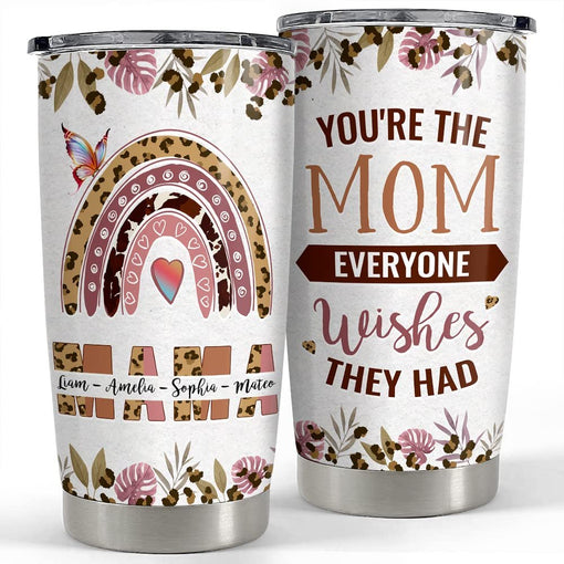 Personalized Mom Tumbler Rainbow Mom Everyone Wishes Family Gift