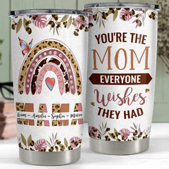 Personalized Mom Tumbler Rainbow Mom Everyone Wishes Family Gift