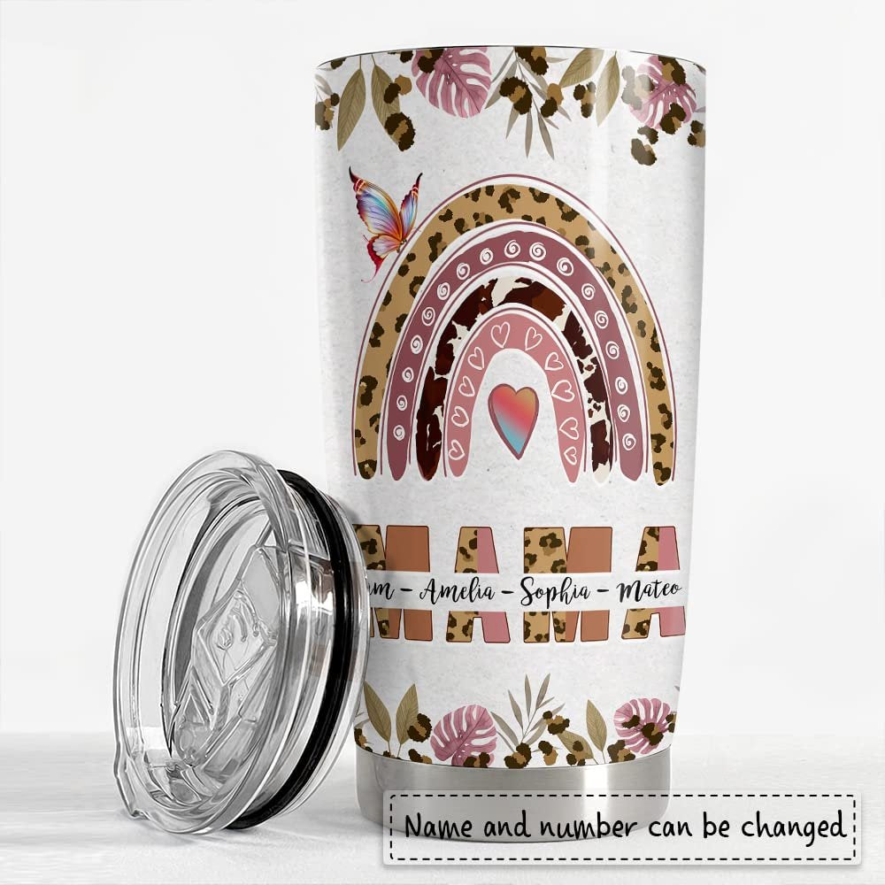 Personalized Mom Tumbler Rainbow Mom Everyone Wishes Family Gift