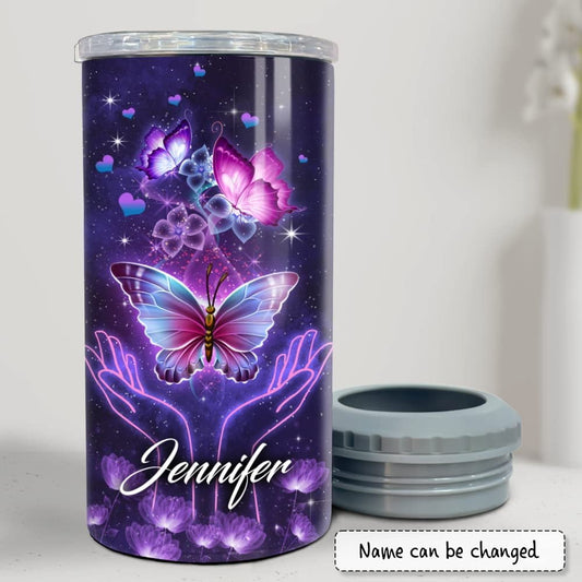 Personalized My Mom Can Cooler Violet Butterfly Gift For Mama