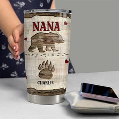 Personalized Nana Bear Tumbler Custom Kids For Nana Mimi Grandma
