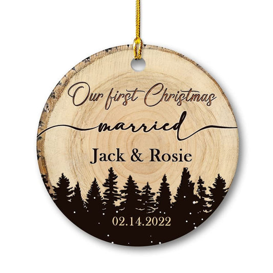 Personalized Newlyweds Couple Ornament First Christmas