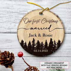 Personalized Newlyweds Couple Ornament First Christmas