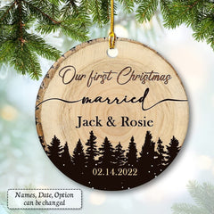 Personalized Newlyweds Couple Ornament First Christmas