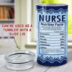 Personalized Nurse Can Cooler Nutrition Facts Blue Rose Leopad Pattern