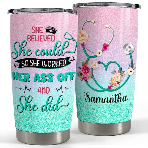 Personalized Nurse Tumbler Coffee Scrubs Rubber Gloves For Nurshes