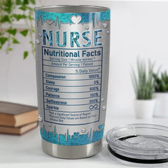 Personalized Nurse Tumbler Jewelry Drawing Nutrition Facts For Nurse