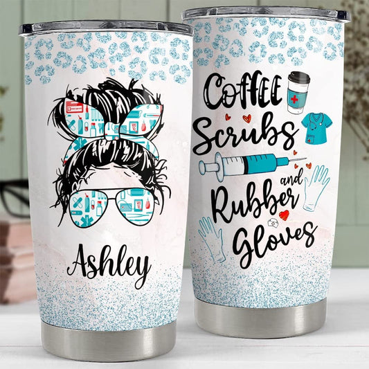 Personalized Nurse Tumbler Nurse Gifts Glitter Drawing For New Student
